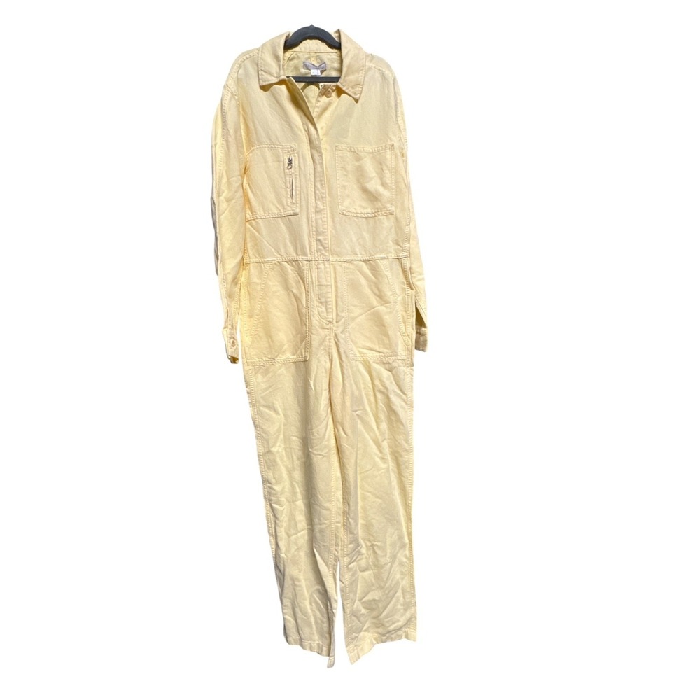 Outerknown Station Utility Jumpsuit‎ XS Butter Yellow Spring Core Long Sleeve